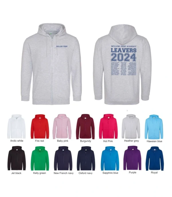 School Leavers JH050 Senior Zip Hoody Style 4 from £19.99 + vat